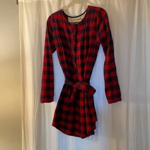 Comfy blue/red plaid dress